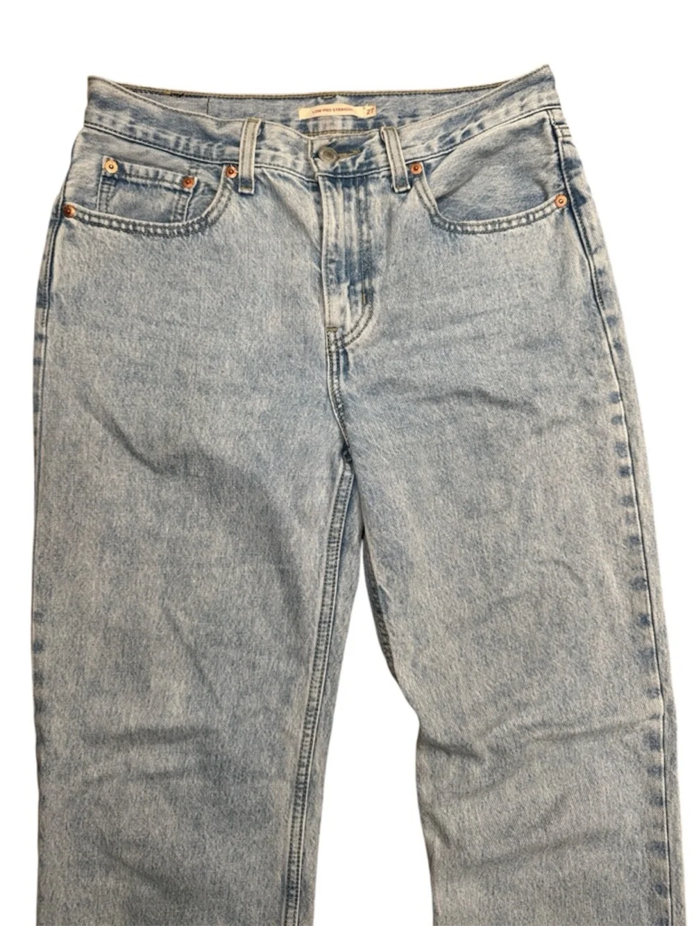 Levi’s Low Pro Straight Jeans Size 27 Light Wash Low Rise Y2K - Picture 4 of 7